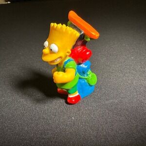 VTG 90s Bart Simpson Toy Figurine Skateboard & Backpack TOFFC R135